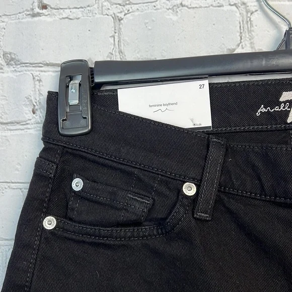 7 For All Mankind Black Josefina Skinny Boyfriend Jeans Size 27 - Picture 6 of 15